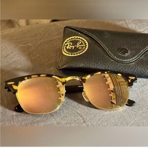 Ray Ban Clubmaster Rose Gold Sunglasses
